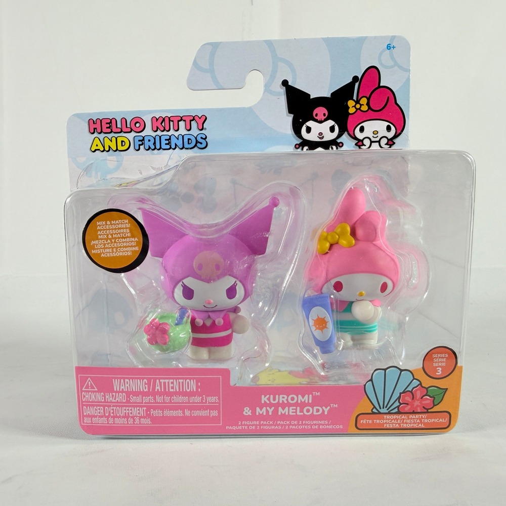 Sanrio Hello Kitty & Friends Figure Pack New Tropical Party Kuromi My Melody